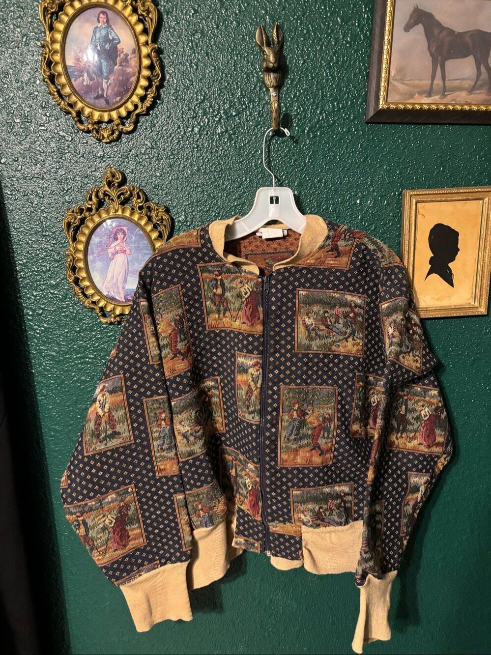 American Vintage Stitches and More Golf Tapestry Style Jacket Sz Large